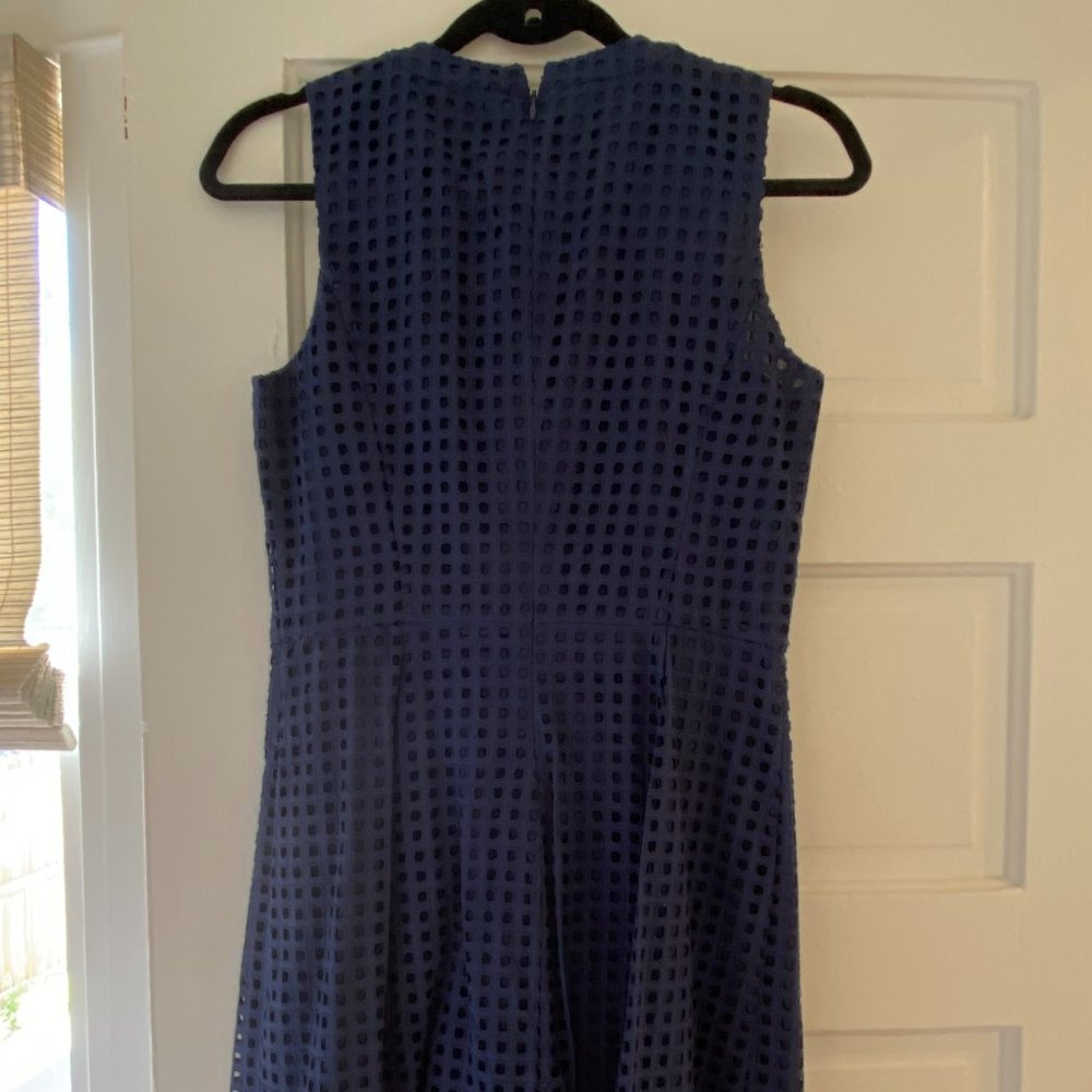 Madewell Eyelet Dress In Navy View 5